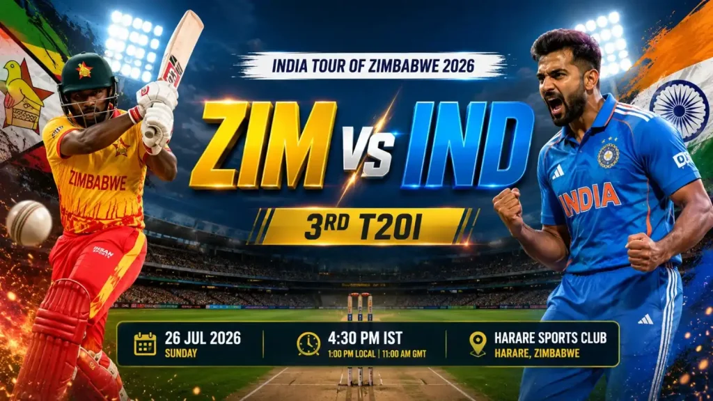 Fairplay ZIM vs IND 3rd T20I 2026 match preview at Harare Sports Club